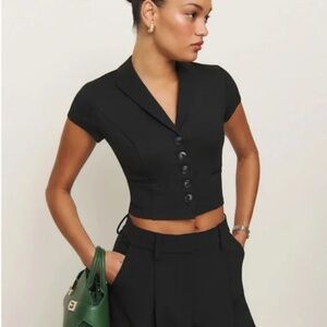 Reformation Cropped Black Blazer Size Medium (runs small)